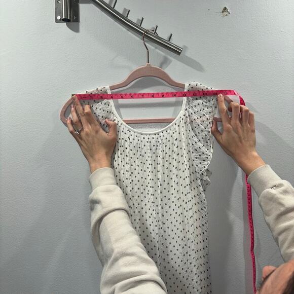 Luisa Ricci Made in Italy 100% Silk Polka Dot Ruffle Sleeve Blouse Size Small - Picture 10 of 11